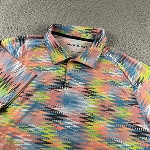 Municipal Polo Shirt Mens L Multicolor Short Sleeve Athletic Golf Drirelease